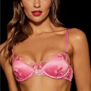 Honey Birdette WHITNEY
Push Up Bra-Sherbet Pink Floral Embroidered Bra